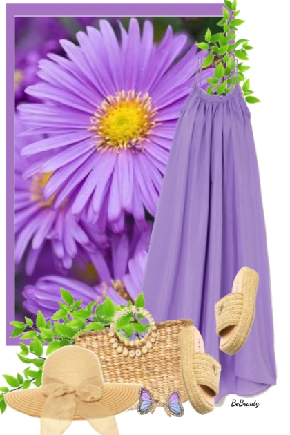 nr 7526 - Lilac dress- Modna kombinacija
