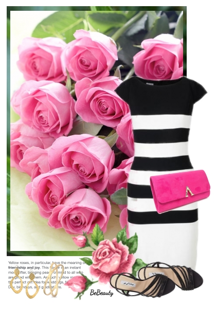 nr 7547 - Striped dress- Fashion set