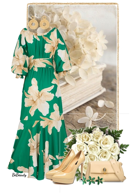 nr 7567 - Floral dress- Fashion set
