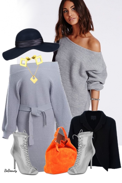 nr 7627 - Sweater dress- Модное сочетание