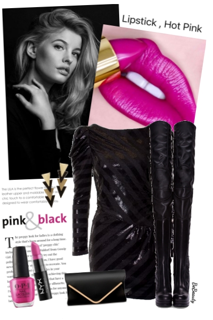 nr 7752 - Hot pink lips- Fashion set