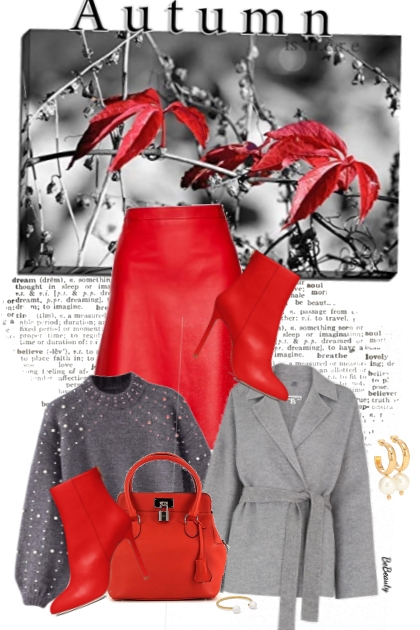 nr 7791 - Autumn in red &amp; gray