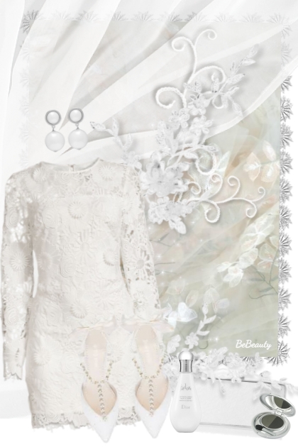 nr 7854 - White lace- Fashion set