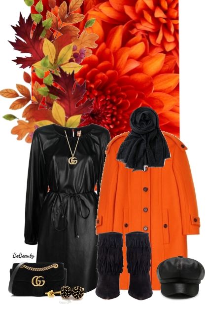 nr 7855 - October in black & orange- Combinaciónde moda