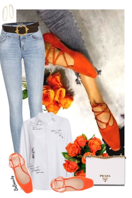 nr 7887 - Orange ballerinas - Fashion set