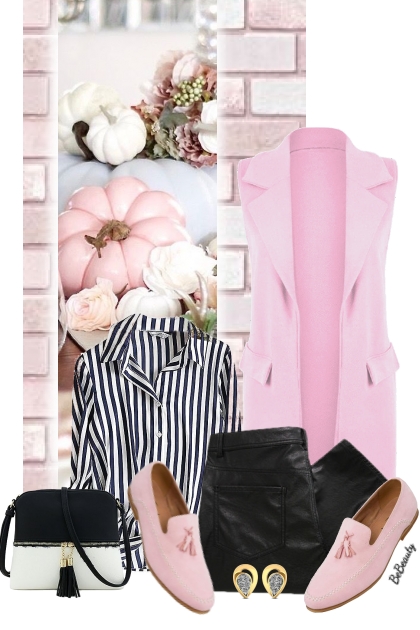 nr 7896 - White-black-pink- Модное сочетание