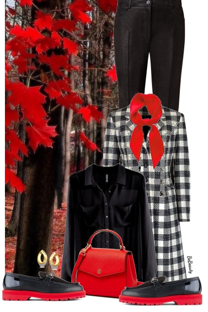 nr 7958 - October in black-white-red- Fashion set