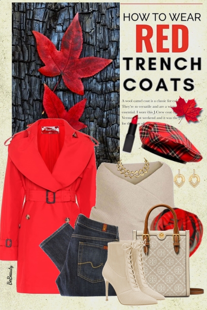nr 8064 - Red trench coat- Fashion set