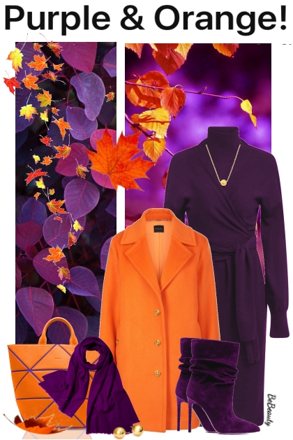 nr 8070 - Purple & orange- Modna kombinacija