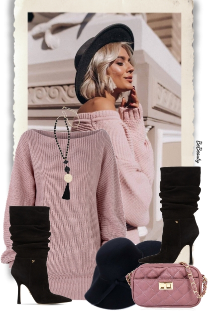nr 8088 - Sweater dress- Modna kombinacija