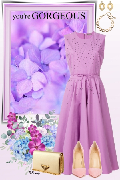 nr 8179 - Lilac dress- Combinaciónde moda