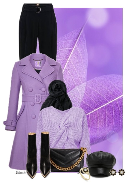 nr 8185 - Purple & black- Combinazione di moda