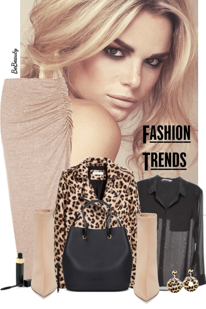 nr 8201 - Leopard print jacket- Combinazione di moda