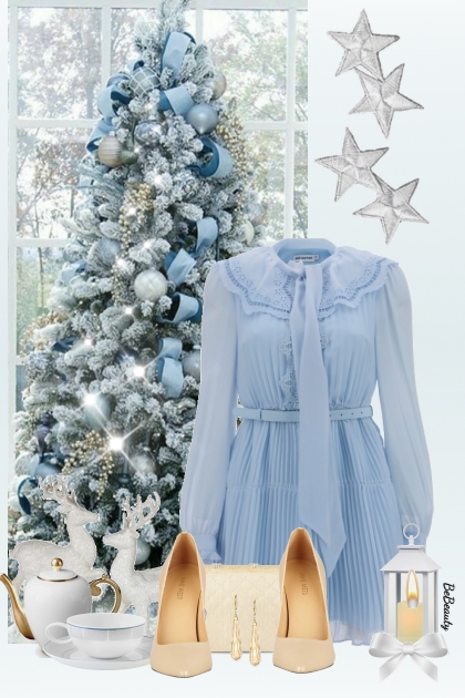 nr 8362 - Baby blue dress- Modna kombinacija