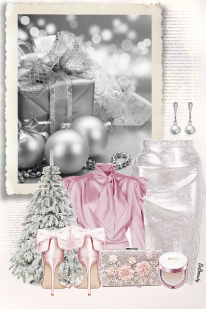 nr 8392 - Pink & silver- Модное сочетание