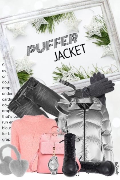nr 8485 - Winter essential: puffer jacket- Modna kombinacija
