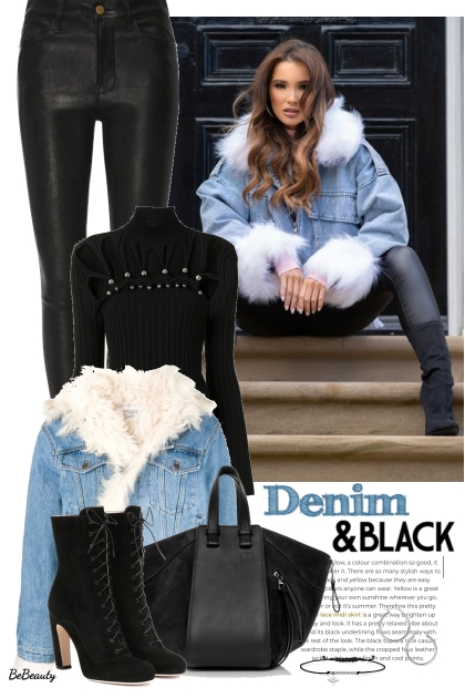 nr 8494 - Denim & black- Combinazione di moda