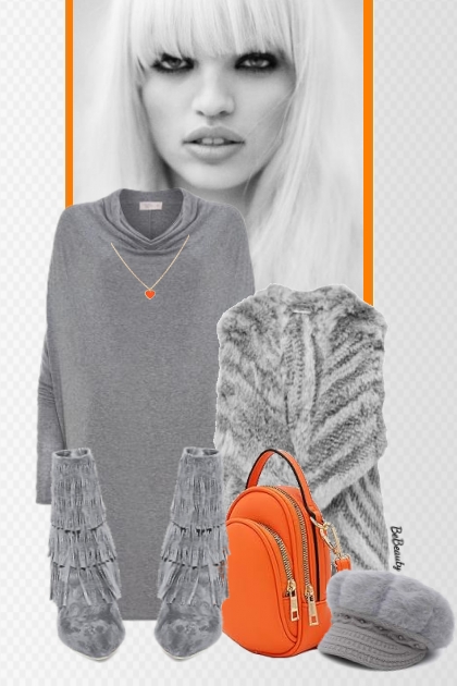 nr 8496 - A pop of orange- Combinaciónde moda