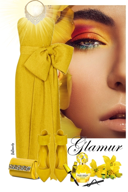 nr 8512 - Glamour in yellow- Modna kombinacija