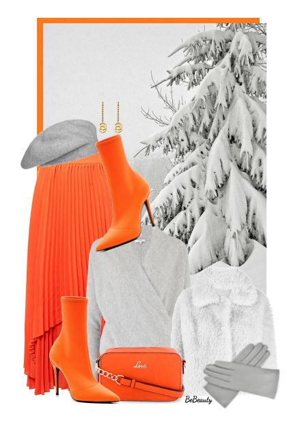 nr 8515 - Grey & orange- Combinazione di moda
