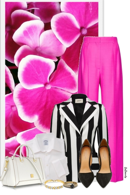 nr 8620 - White-black-hot pink- Fashion set