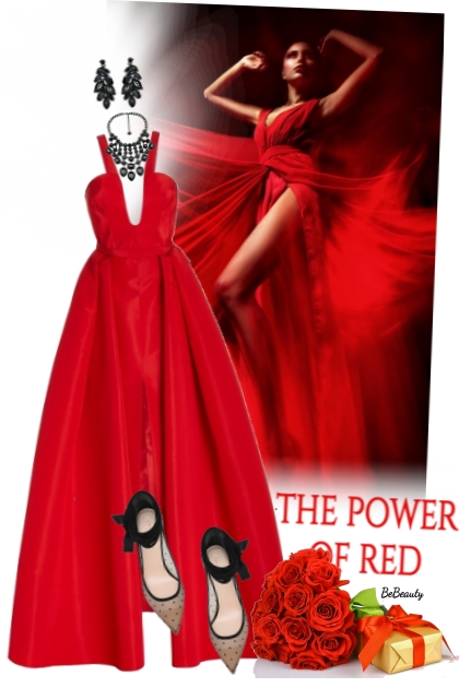 nr 8683 - The power of red- Combinazione di moda