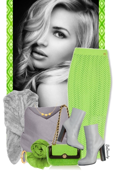 nr 8696 - Grey & green- Fashion set