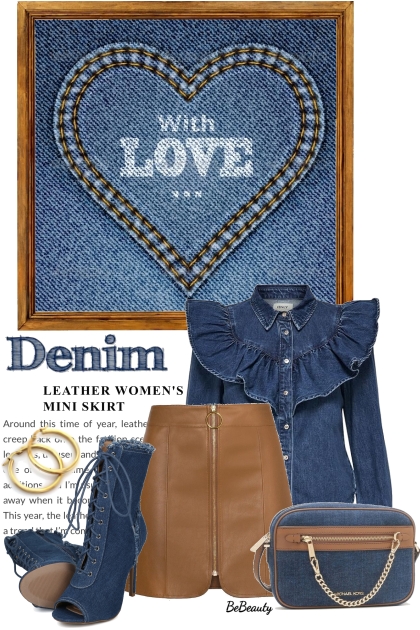 nr 8723 - Denim & leather- Combinaciónde moda