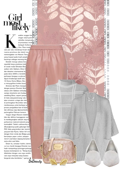 nr 8733 - Pink - grey- Kreacja