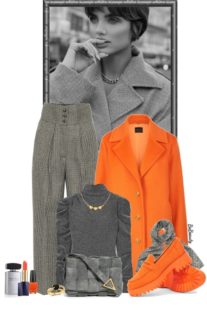 nr 8767 - Orange & grey- Combinazione di moda