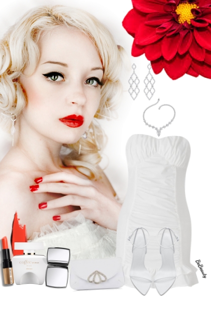 nr 8807 - Lady in white- Combinazione di moda