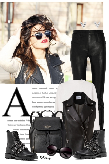 nr 8813 - Black leather- combinação de moda