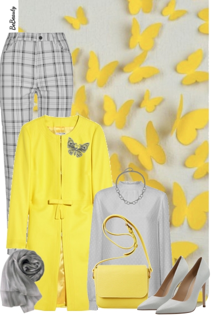 nr 8845 - Yellow & grey- Модное сочетание