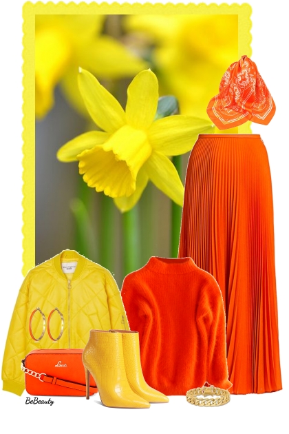 nr 8887 - Orange & yellow- combinação de moda