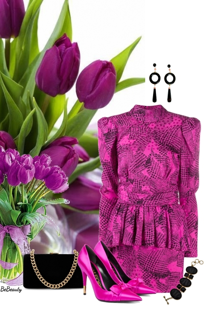 nr 8963 - Purple tulips- Fashion set