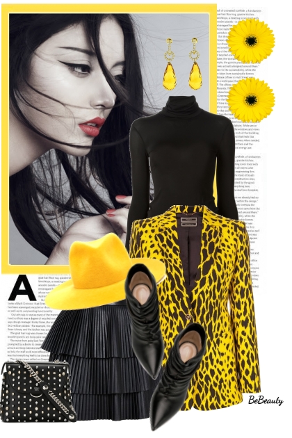 nr 8981 - Yellow-black- Combinaciónde moda