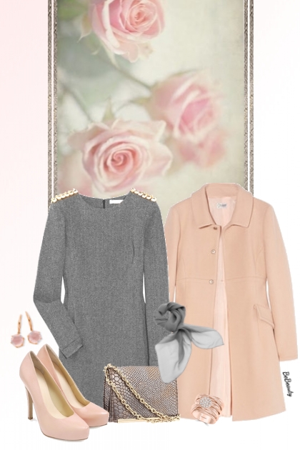 nr 9054 - Soft pink & grey- Combinaciónde moda