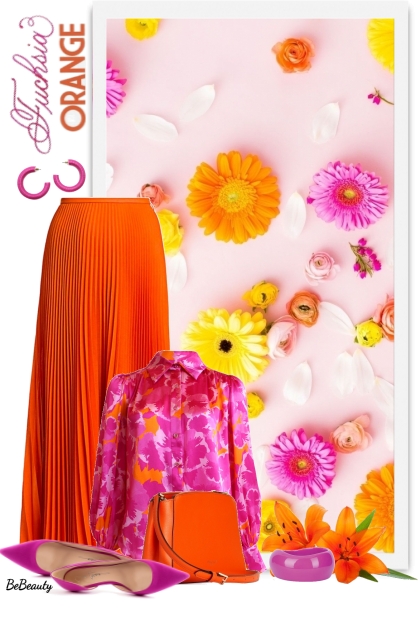 nr 9128 - Fuchsia & orange- Combinazione di moda