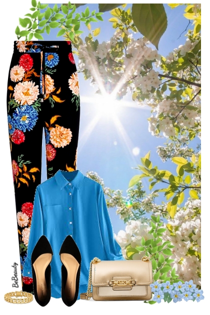 nr 9143 - Floral pants- Fashion set