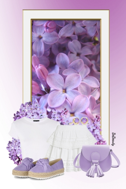 nr 9152 - Lilac & white- combinação de moda