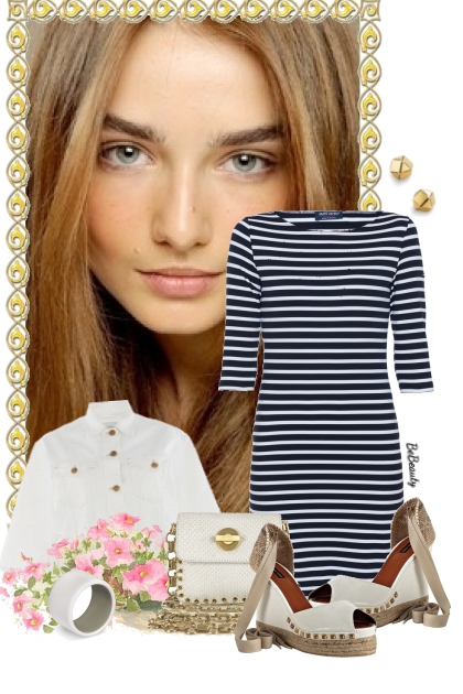 nr 9199 - Striped dress- Combinazione di moda