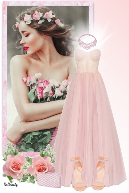 nr 9223 - Soft pink beauty- Modna kombinacija