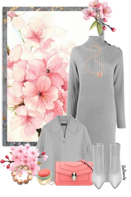nr 9226 - Sweater dress for Spring- Modna kombinacija
