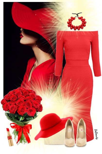 nr 9279 - Lady in red- Modekombination