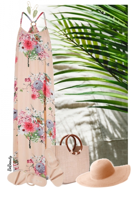 nr 9303 - Floral summer dress- Modna kombinacija