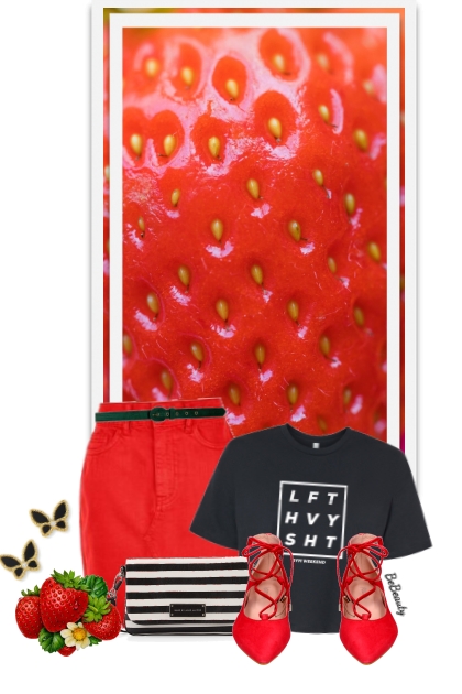 nr 9315 - Sweet strawberries- combinação de moda