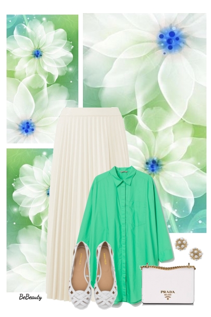 nr 9370 - Pleated skirt- Modekombination