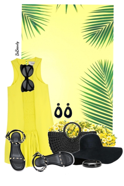 nr 9399 - Yellow & black- Combinaciónde moda