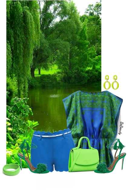 nr 9455 - Green & blue- Combinaciónde moda