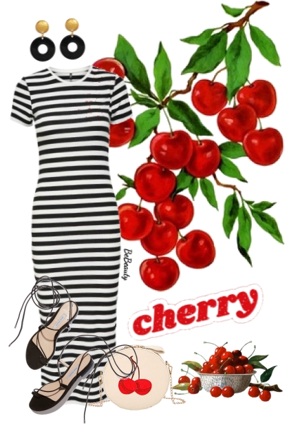 nr 9463 - Striped dress- Модное сочетание